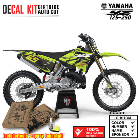 Decal Sticker Kit Supermoto Dirtbike Yz 125-250 Graphickit Black Green Motocross Graphic Decals