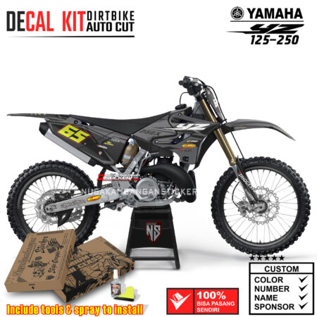 Decal Sticker Kit Supermoto Dirtbike Yz 125-250 Graphickit Black Grey Motocross Graphic Decals