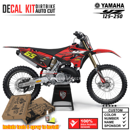 Decal Sticker Kit Supermoto Dirtbike Yz 125-250 Graphickit Black Red Motocross Graphic Decals