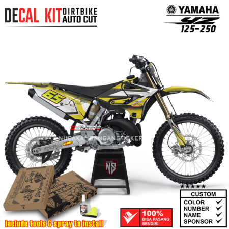 Decal Sticker Kit Supermoto Dirtbike Yz 125-250 Graphickit Black yelow Motocross Graphic Decals