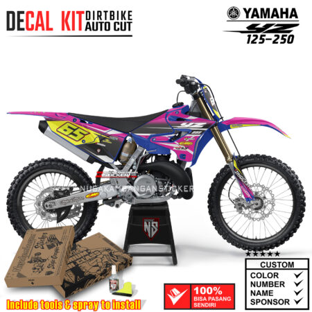 Decal Sticker Kit Supermoto Dirtbike Yz 125-250 Pinky Race Motocross Graphic Decals
