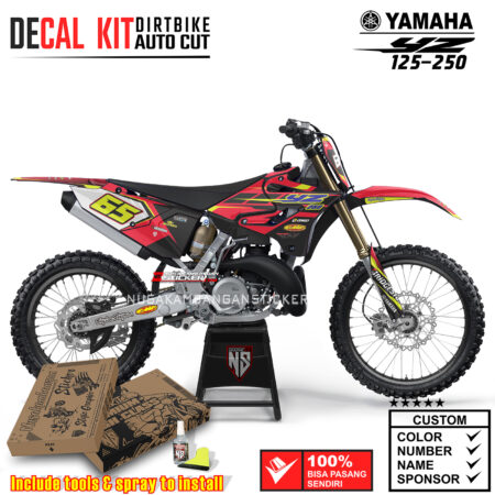 Decal Sticker Kit Supermoto Dirtbike Yz 125-250 Spezialesh Black & Red Motocross Graphic Decals