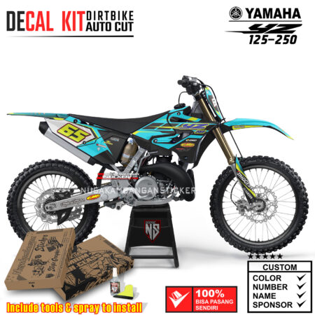 Decal Sticker Kit Supermoto Dirtbike Yz 125-250 Spezialesh Black & Tosca Motocross Graphic Decals