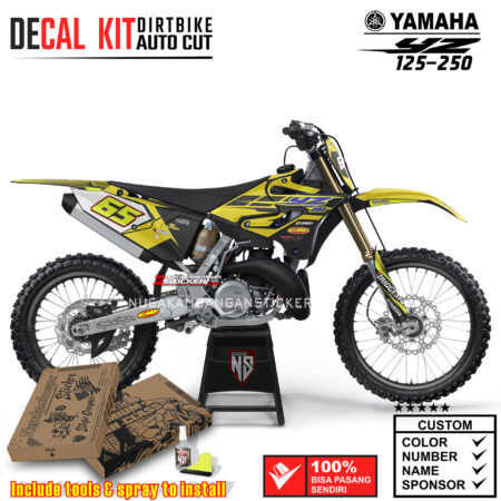 Decal Sticker Kit Supermoto Dirtbike Yz 125-250 Spezialesh Black & Yelow Motocross Graphic Decals