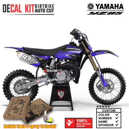 Decal Sticker Kit Supermoto Dirtbike Yz 85 Black Purple Strip White Graphic Motocross