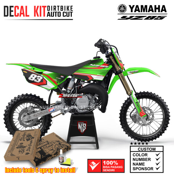 Decal Sticker Kit Supermoto Dirtbike Yz 85 Green Live Strip White Graphic Motocross