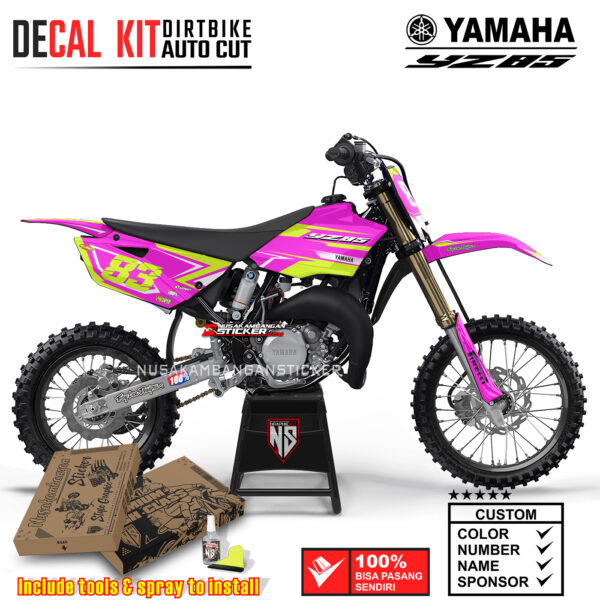 Decal Sticker Kit Supermoto Dirtbike Yz 85 Pink Grafis Hijau Fluo Graphic Motocross