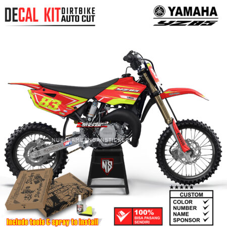 Decal Sticker Kit Supermoto Dirtbike Yz 85 Red Grafis Hijau Fluo Graphic Motocross