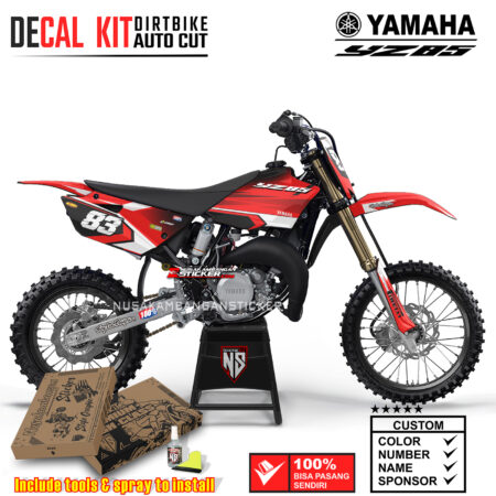 Decal Sticker Kit Supermoto Dirtbike Yz 85 Red Live Strip White Graphic Motocross