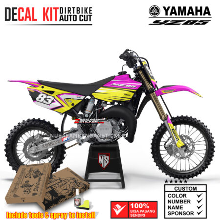 Decal Sticker Kit Supermoto Dirtbike Yz 85 Yelow Pink Graphic Motocross