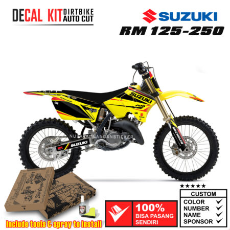 Decal Sticker Kit Suzuki RM 125-250 Dirtbike Supermoto Graphic Yelow 02 Motocross Stiker Decals