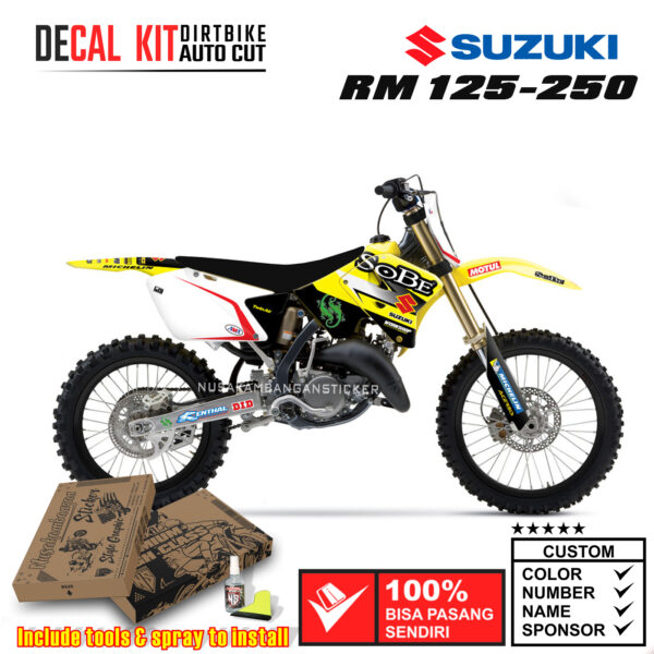 Decal Sticker Kit Suzuki RM 125-250 Dirtbike Supermoto Graphic Yelow 04 Motocross Stiker Decals