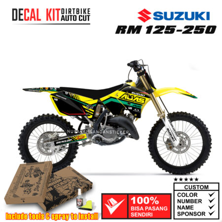 Decal Sticker Kit Suzuki RM 125-250 Dirtbike Supermoto Graphic Yelow 05 Motocross Stiker Decals