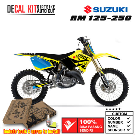 Decal Sticker Kit Suzuki RM 125-250 Dirtbike Supermoto Graphic Yelow 06 Motocross Stiker Decals