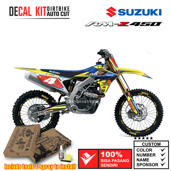 Decal Sticker Kit Suzuki RM-Z 450 2018 Dirtbike Supermoto Graphic Yelow Motocross Stiker Decals