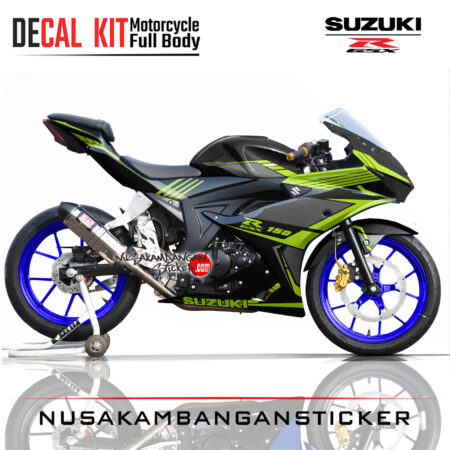 Decal Sticker Motor Suzuki GSX 150 R Carbon hijau Motorcycle Graphic