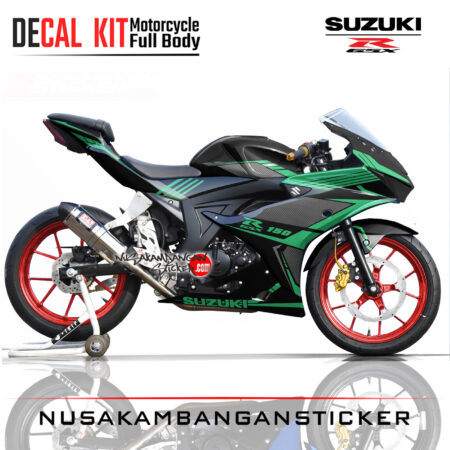 Decal Sticker Motor Suzuki GSX 150 R Carbon hijau tosca Motorcycle Graphic