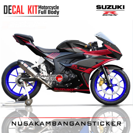 Decal Sticker Motor Suzuki GSX 150 R Carbon merah Motorcycle Graphic