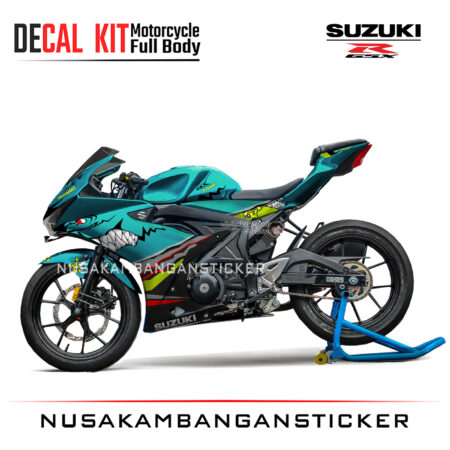 Decal Sticker Motor Suzuki GSX 150 R Shark Blue Tosca Motorcycle Graphic
