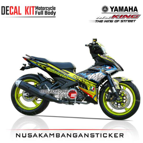 Decal Sticker Yamaha MX-King 150 Black Sharks Stiker full Body