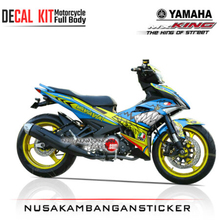 Decal Sticker Yamaha MX-King 150 Sharks Blue 02 Stiker full Body