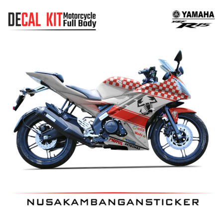 Decal Sticker Yamaha R15 V2 Scorpions White 02 Modifikasi Stiker Full Body