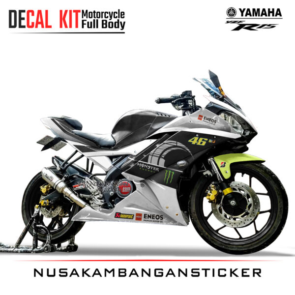 Decal Sticker Yamaha R15 V2 Sun & Moon White Modifikasi Stiker Full Body
