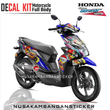 Decal Stiker All New Honda Beat Fi Minion Zombie Biru Sticker Full Body Nusakambangansticker