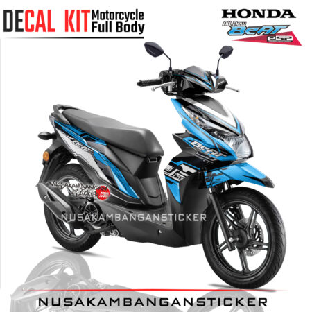 Decal Stiker All New Honda Beat Fi Techno Blue Sticker Full Body Nusakambangansticker