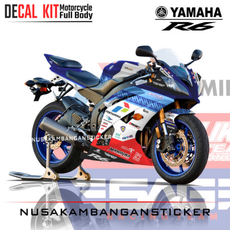 Decal Stiker Yamaha R6 Mandalika Racing Team Biru Superbike Sticker