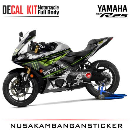 Decal stiker Yamaha All New R25 Monster! Black Graphic Sticker Motorcycle