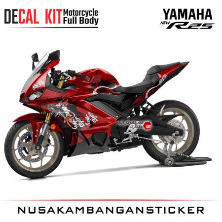 Decal stiker Yamaha All New R25 Red Dragon Kanji Graphic Sticker Motorcycle