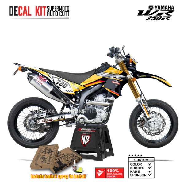 DECAL KIT STICKER SUPERMOTO DIRTBIKE YAMAHA WR 250 R DUNLOP WHEELS CROSS YELLOW05 GRAPHIC DECAL