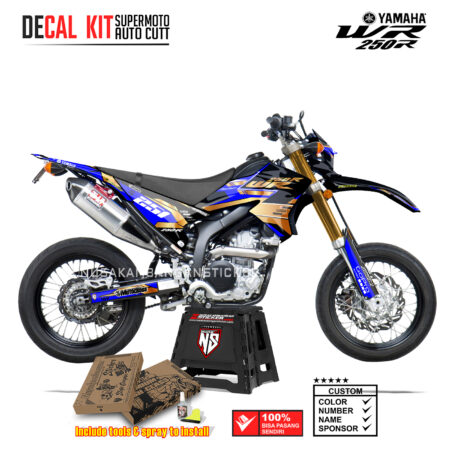 DECAL KIT STICKER SUPERMOTO DIRTBIKE YAMAHA WR 250 R GOLD STREET BLUE NSWR BLUE01 GRAPHIC DECAL