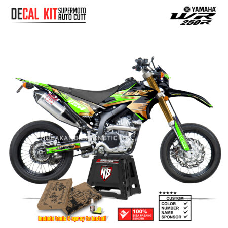 DECAL KIT STICKER SUPERMOTO DIRTBIKE YAMAHA WR 250 R GOLD STREET BLUE NSWR GREEN04 GRAPHIC DECAL