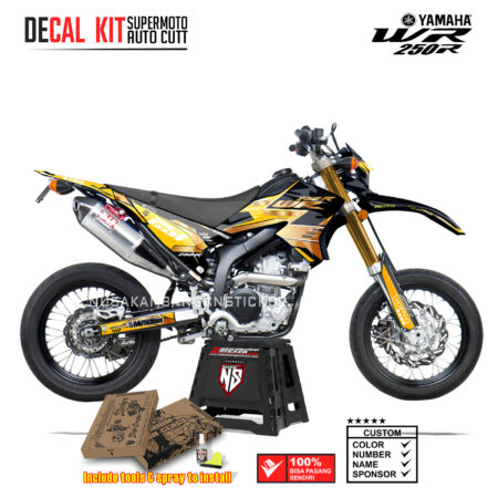 DECAL KIT STICKER SUPERMOTO DIRTBIKE YAMAHA WR 250 R GOLD STREET BLUE NSWR YELLOW03 GRAPHIC DECAL