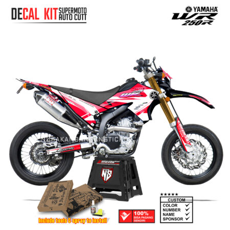 DECAL KIT STICKER SUPERMOTO DIRTBIKE YAMAHA WR 250 R GRACING PROTAPER RED NS02 GRAPHIC DECAL