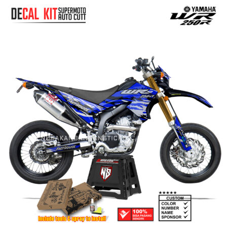 DECAL KIT STICKER SUPERMOTO DIRTBIKE YAMAHA WR 250 R GRAFIS BUSH FASTHOUSE RACING BLUE04 GRAPHIC DECAL