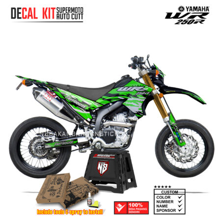 DECAL KIT STICKER SUPERMOTO DIRTBIKE YAMAHA WR 250 R GRAFIS BUSH FASTHOUSE RACING GREEN03 GRAPHIC DECAL