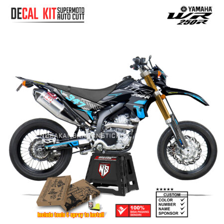 DECAL KIT STICKER SUPERMOTO DIRTBIKE YAMAHA WR 250 R GRAFIS FLUO ACERIES RACING CROSS TOSCA03 GRAPHIC DECAL