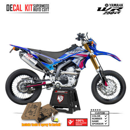 DECAL KIT STICKER SUPERMOTO DIRTBIKE YAMAHA WR 250 R GRAFIS LAYER RACING BLUE 01 GRAPHIC DECAL