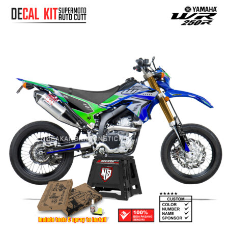 DECAL KIT STICKER SUPERMOTO DIRTBIKE YAMAHA WR 250 R GRAFIS LAYER RACING GREEN04 GRAPHIC DECAL