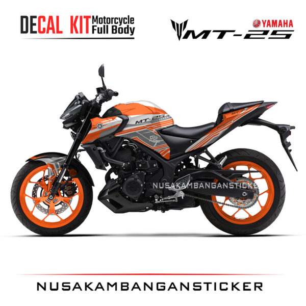 DECAL KIT STICKER YAMAHA MT25 2020 DESAIN LINE GRAY RED RACING OREN02 STICKER FULL BODY