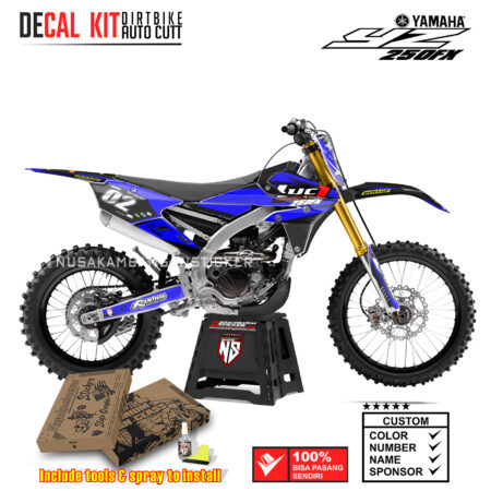 DECAL KIT SUPERMOTO DIRTBIKE YAMAHA YZ250FX GRAFIS LUCH ONE RACING BLUE02 GRAPHIC STICKER