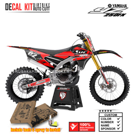 DECAL KIT SUPERMOTO DIRTBIKE YAMAHA YZ250FX GRAFIS LUCH ONE RACING RED03 GRAPHIC STICKER