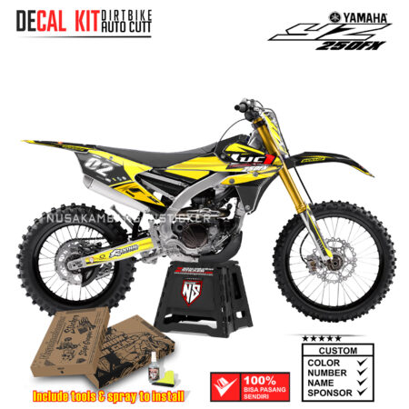 DECAL KIT SUPERMOTO DIRTBIKE YAMAHA YZ250FX GRAFIS LUCH ONE RACING YELLOW05 GRAPHIC STICKER