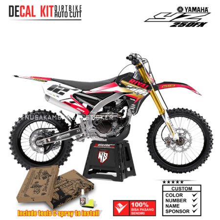 DECAL KIT SUPERMOTO DIRTBIKE YAMAHA YZ250FX GRAFIS MOTOCROSS RIVAL FX RACING RED03 GRAPHIC STICKER