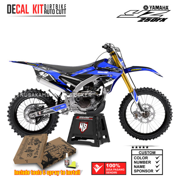 DECAL KIT SUPERMOTO DIRTBIKE YAMAHA YZ250FX GRAFIS NORIFUMI RACING BLUE04 STICKER DECALS