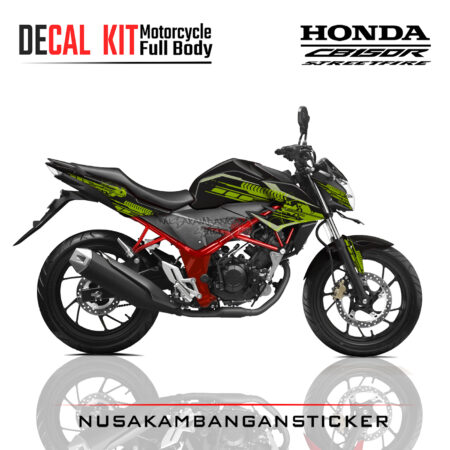 Decal Kit Sticker Honda New CB 150 R Streetfire Black Techno Green Stiker Full Body
