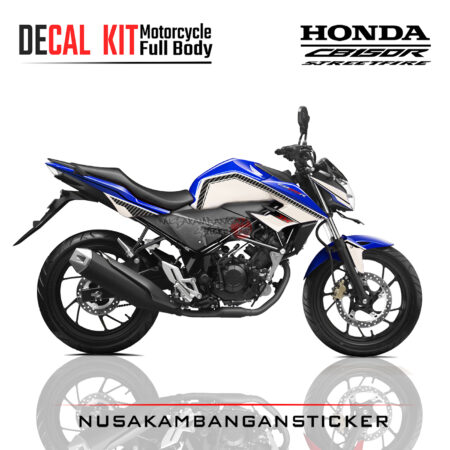 Decal Kit Sticker Honda New CB 150 R Streetfire Blue White Carbon Stiker Full Body